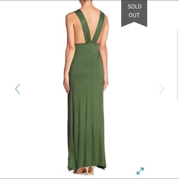 Velvet Torch Black Plunging Neckline Maxi Dress with Leg Slit NWT Size Medium - Picture 12 of 13